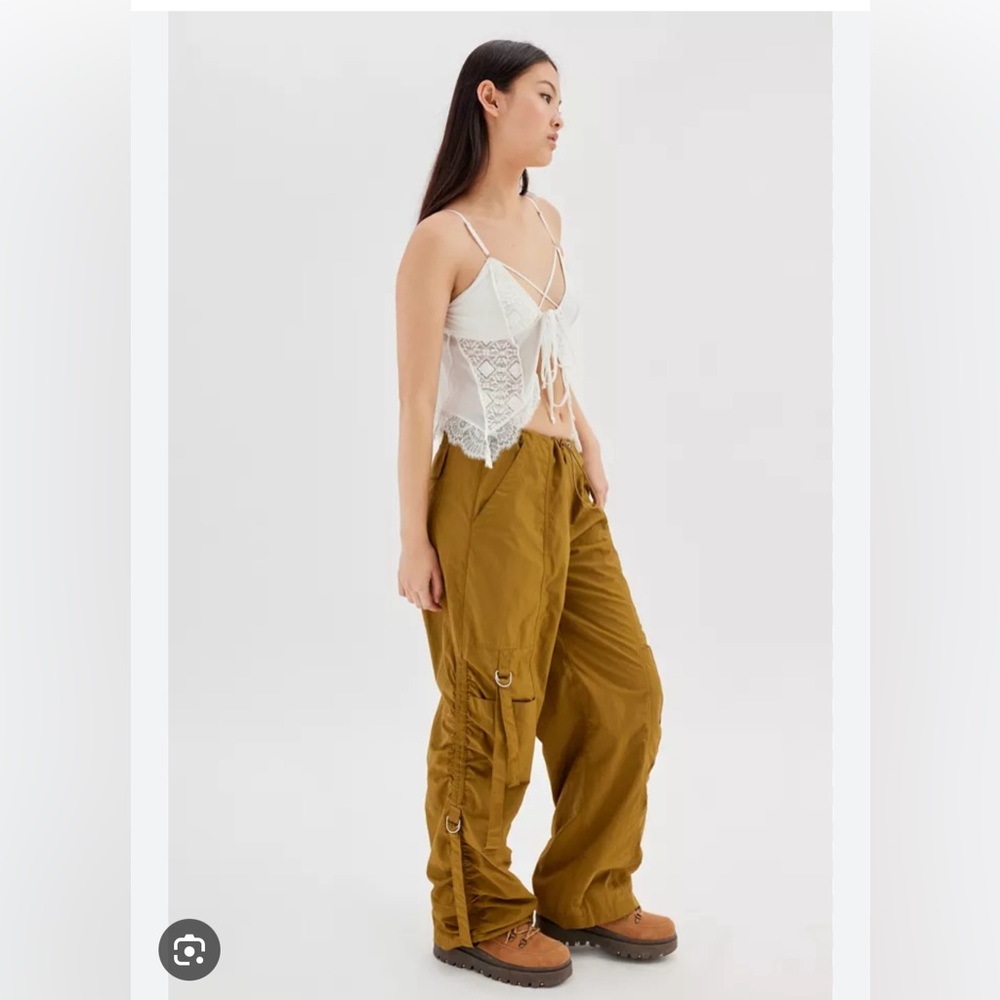 Urban outfitters parachute/cargo pants with drawstring